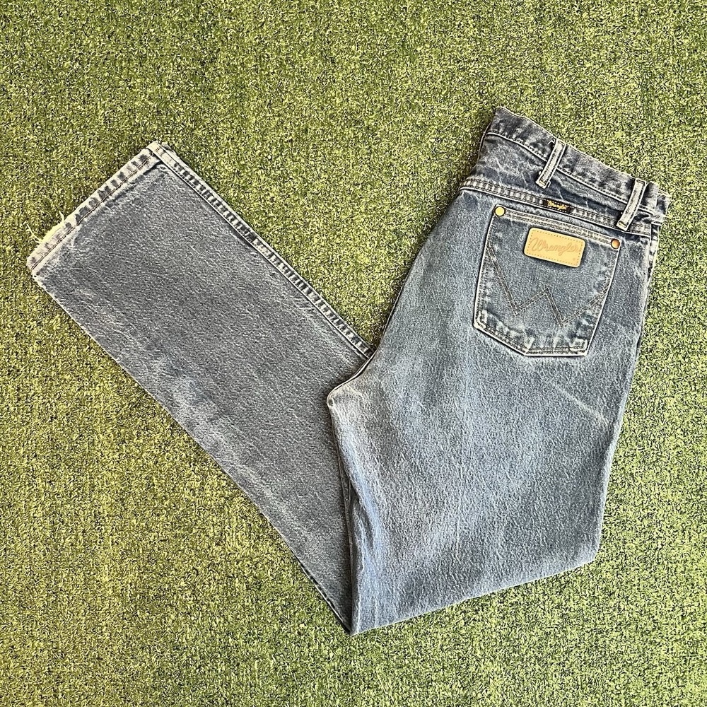 Wrangler Jeans Mens 36x34 Blue Cowboy Cut Denim Western Ranchwear Rodeo 13MWZ